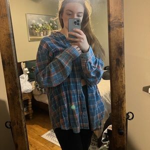 Orange and Blue flannel shirt